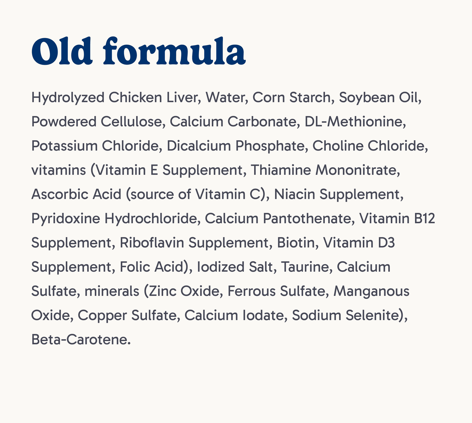 Old Formula