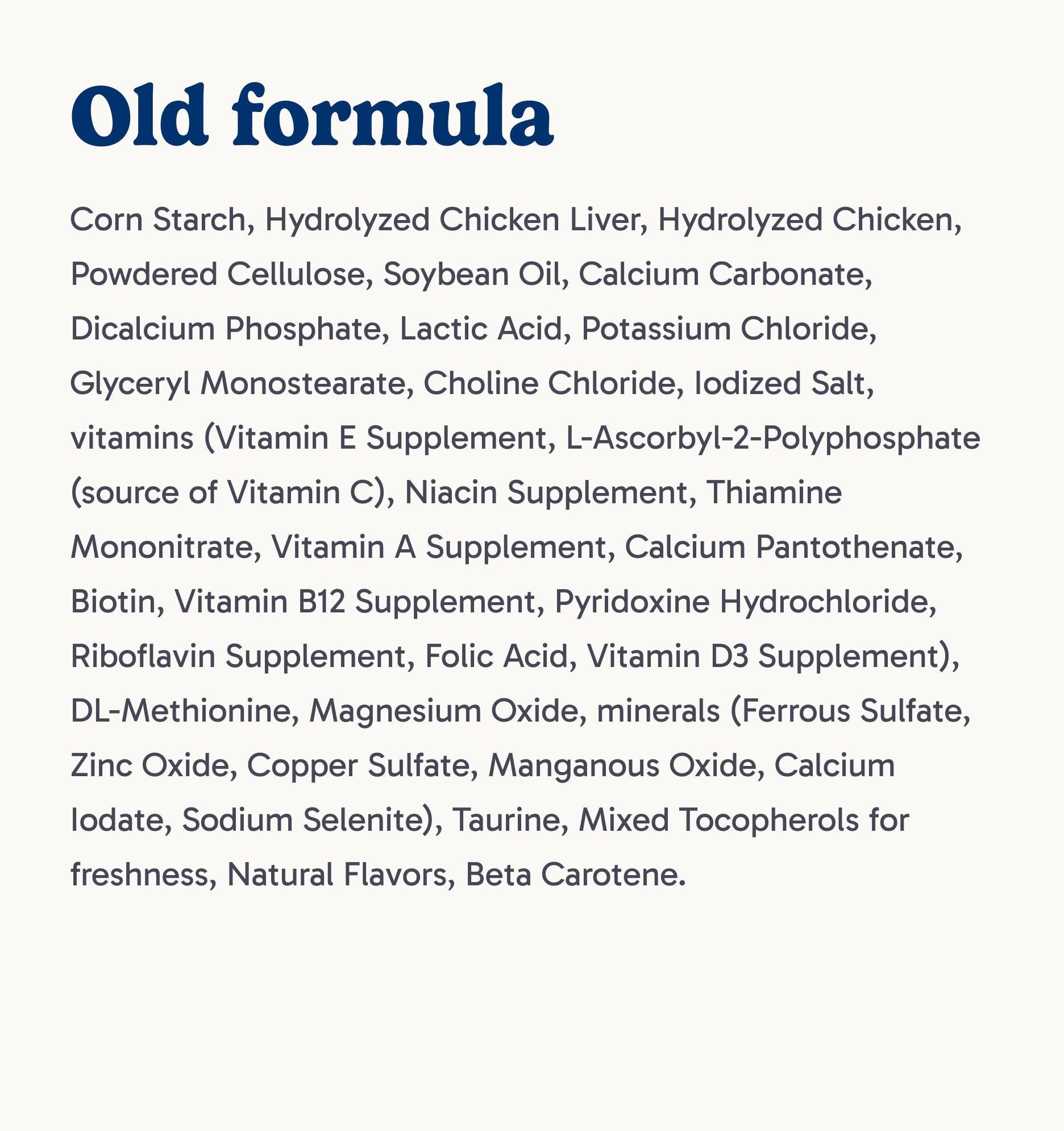 Old Formula