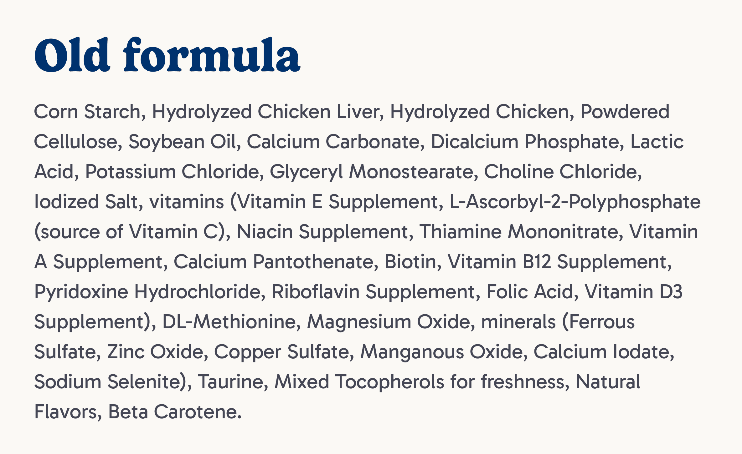 Old Formula
