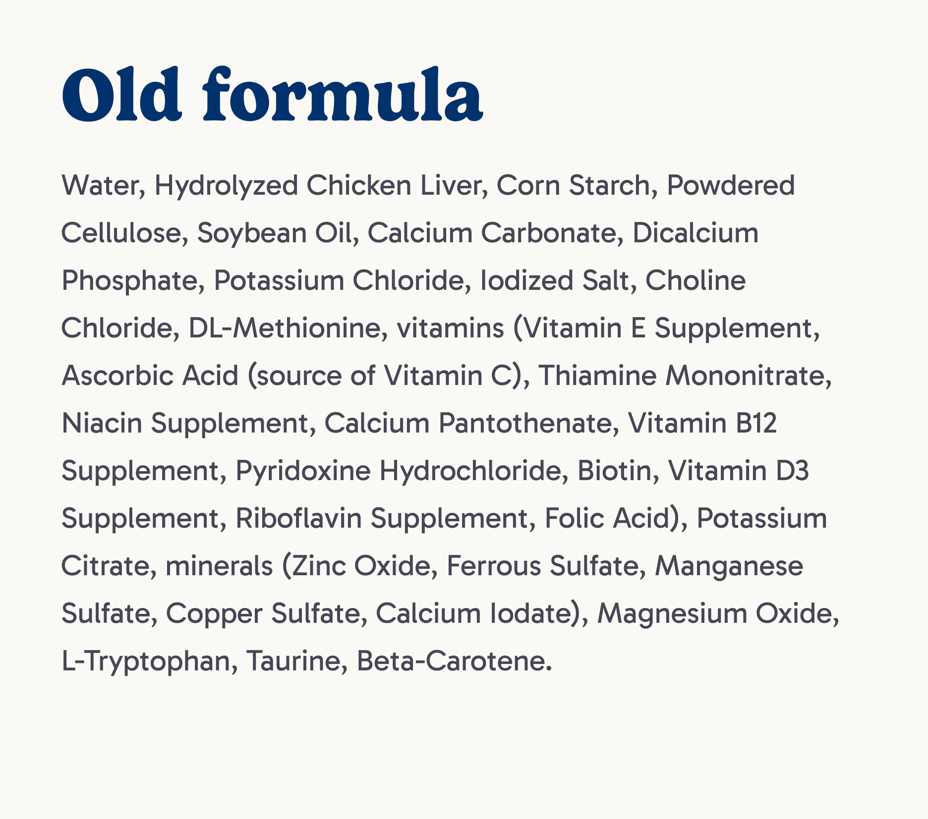 Old Formula