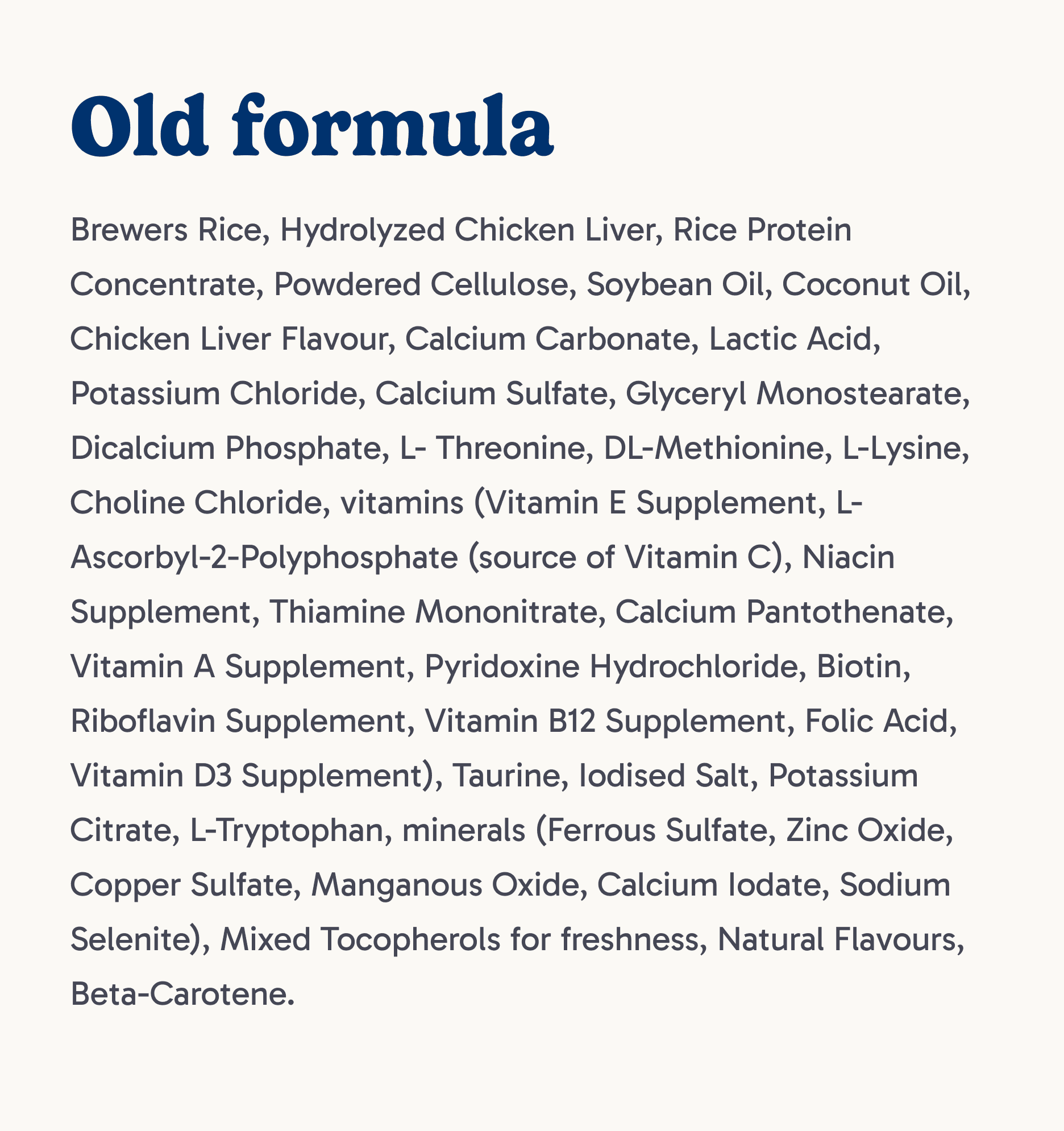 Old Formula