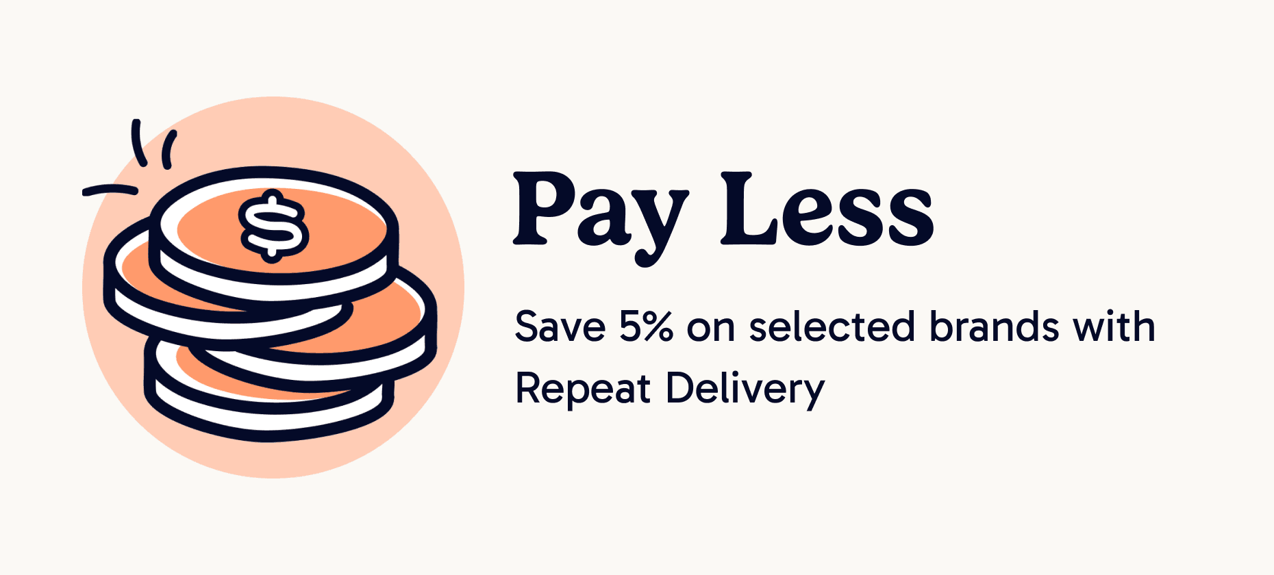 Pay Less | Save 5% on selected brands with Repeat Delivery